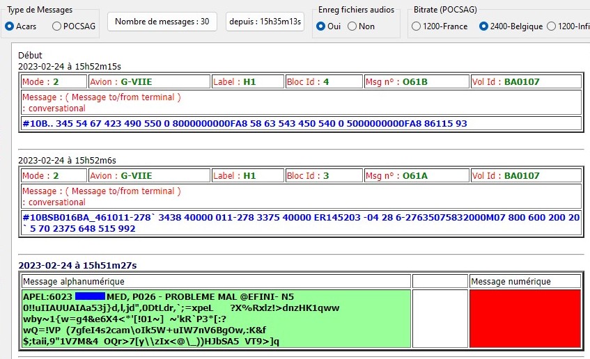 Screenshot of software