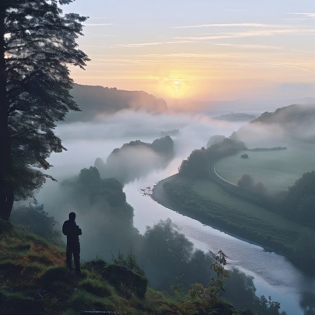 Lever de soleil sur la vallée de la Meuse 